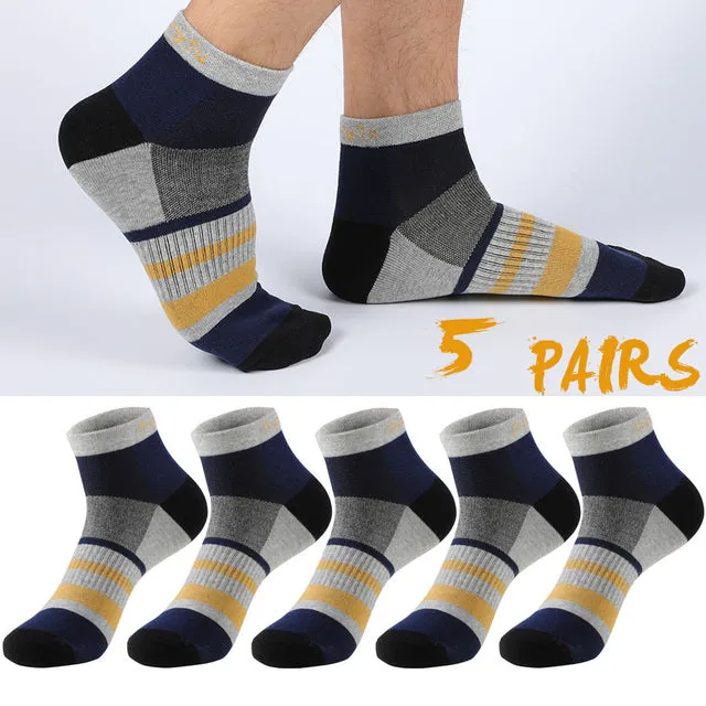 5 Pairs Lot Running Cotton Casual Combed Outdoor Ankle Socks for Men