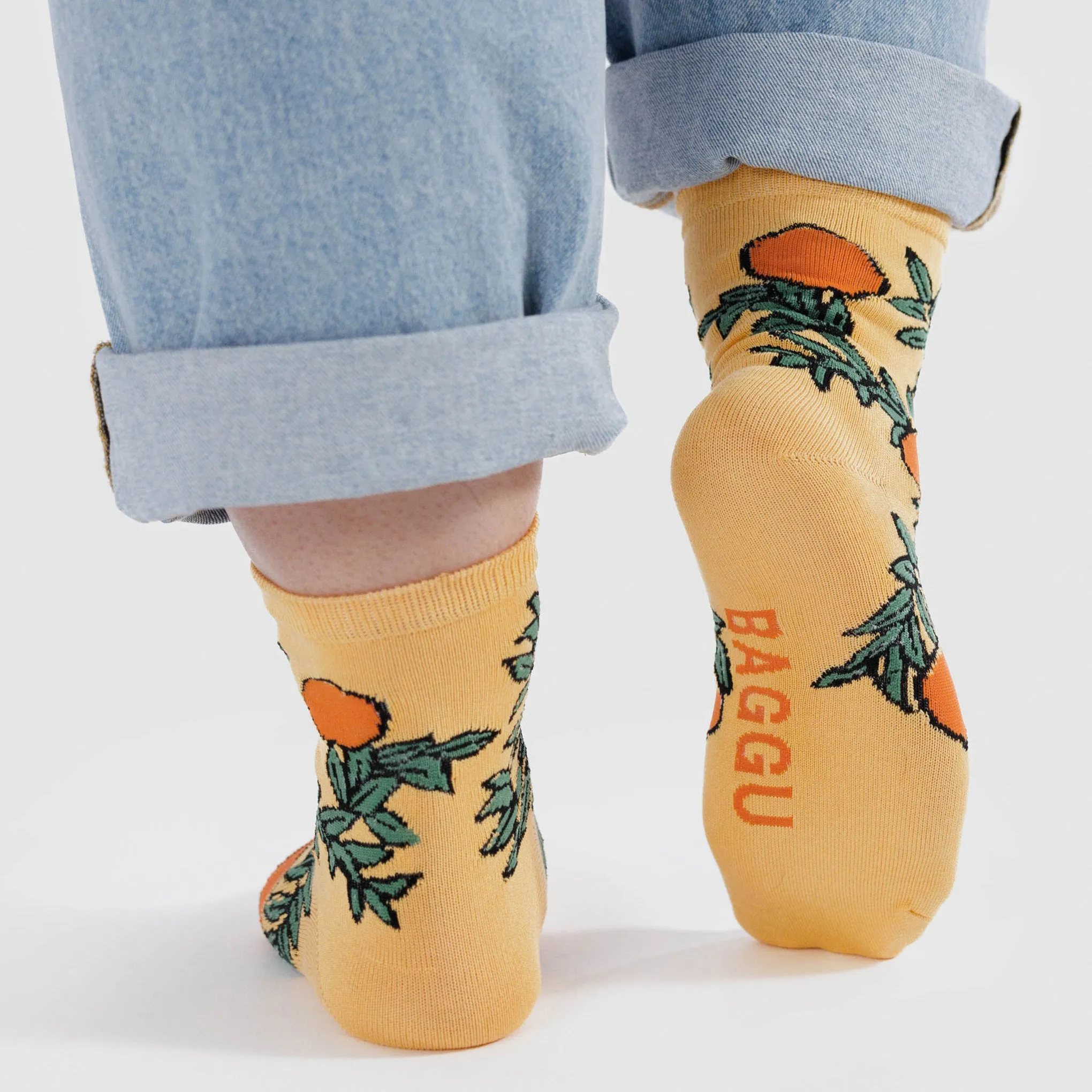 Baggu Crew Socks - Orange Tree