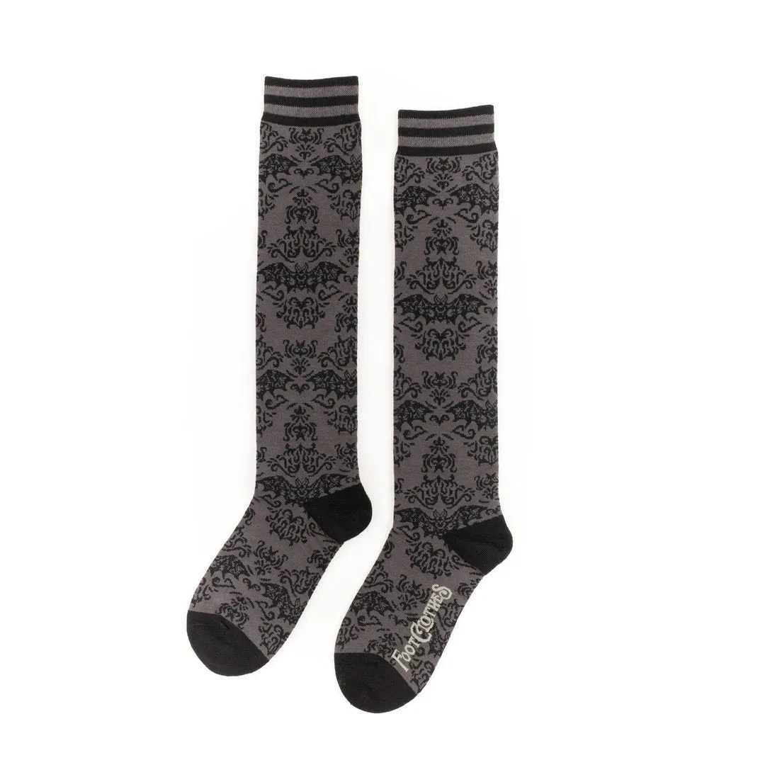 Bat Damask Knee High Socks