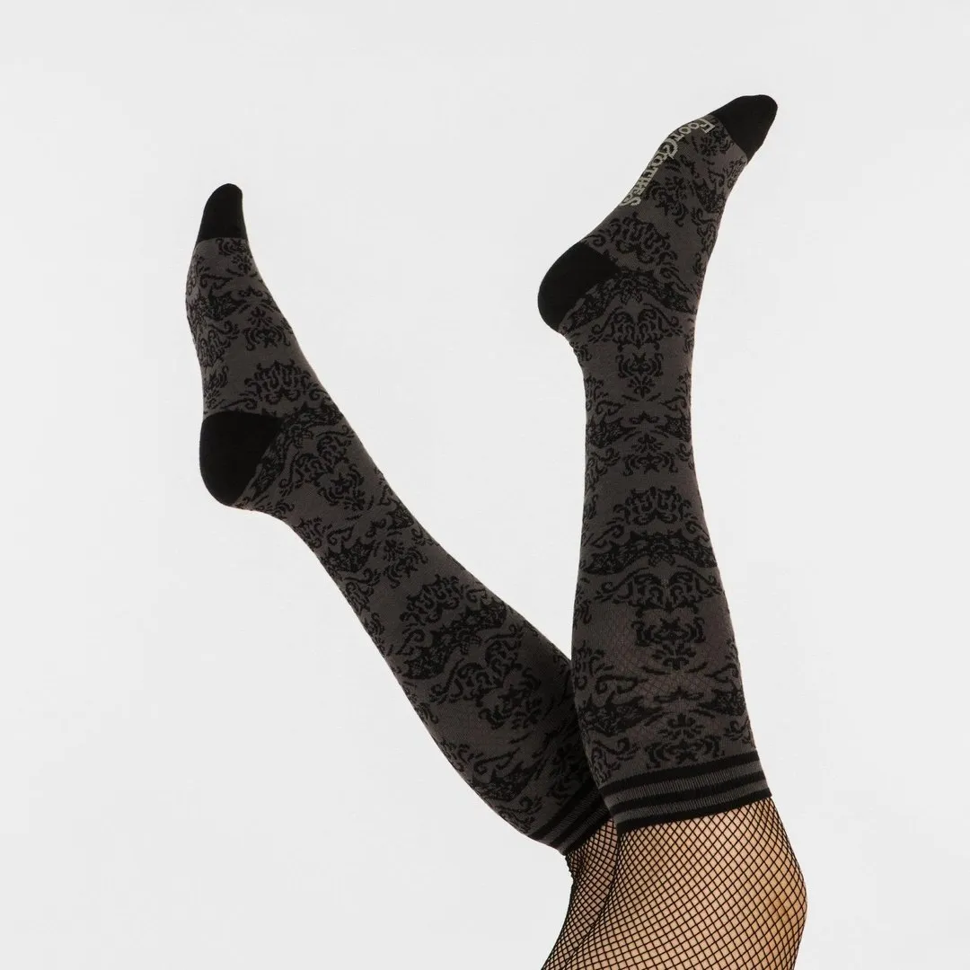 Bat Damask Knee High Socks