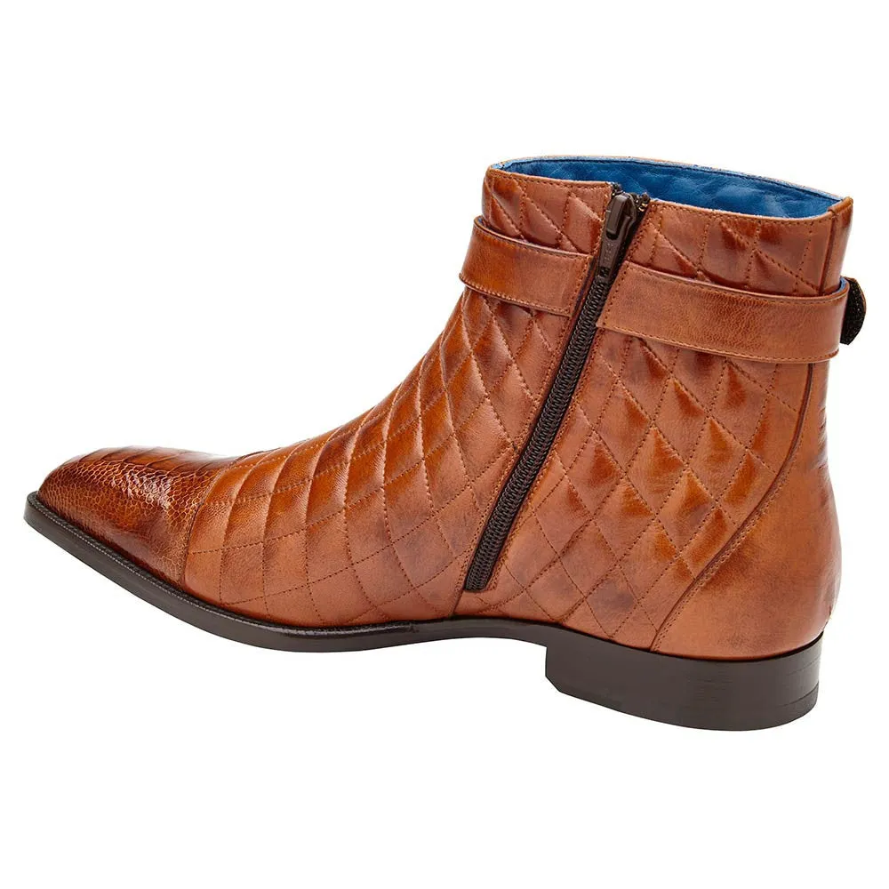 Belvedere Libero Almond Ostrich Leg & Quilted Leather Boots