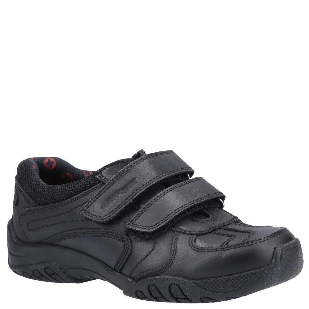 Black  Jezza Touch Fastening Senior School Shoes