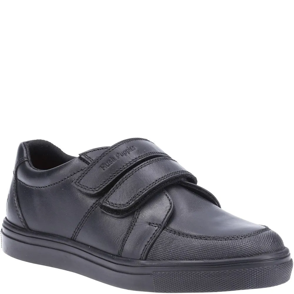 Black Santos Senior School Shoes