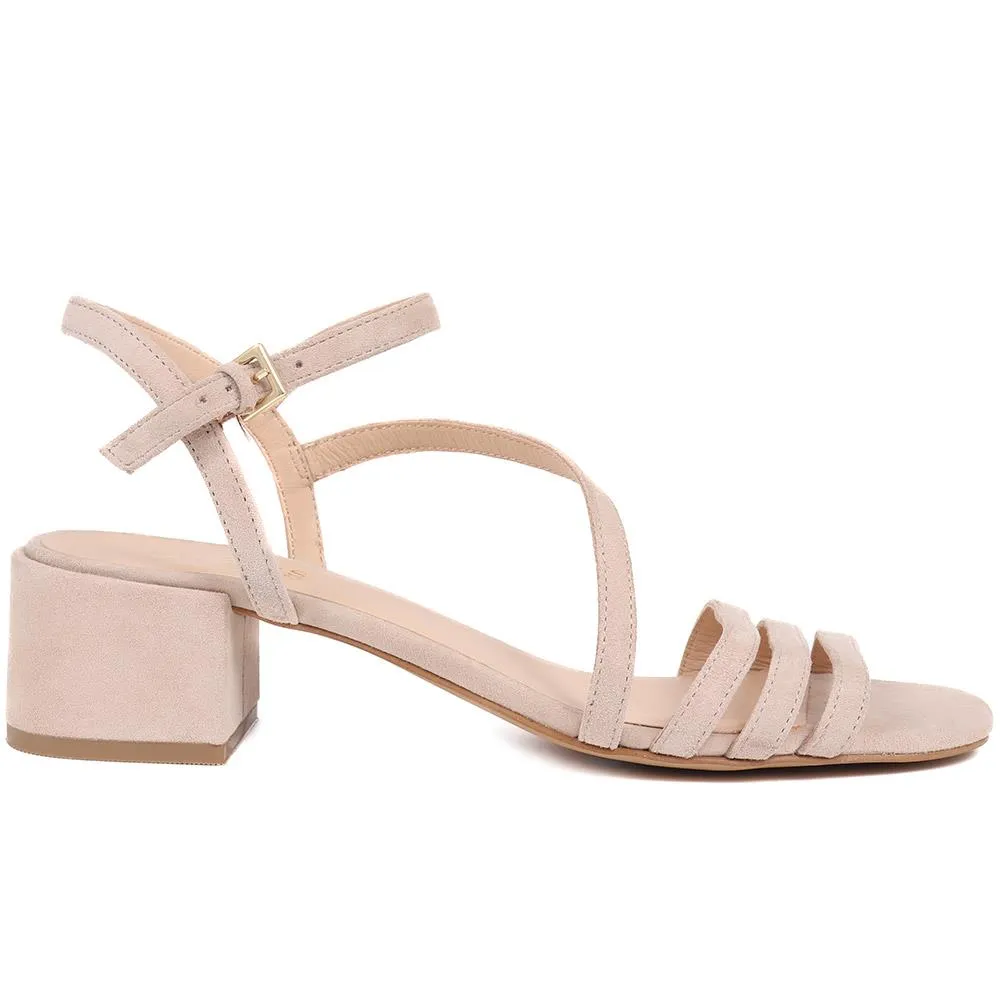 Block Heeled Leather Sandals - GINETTE2 / 325 061