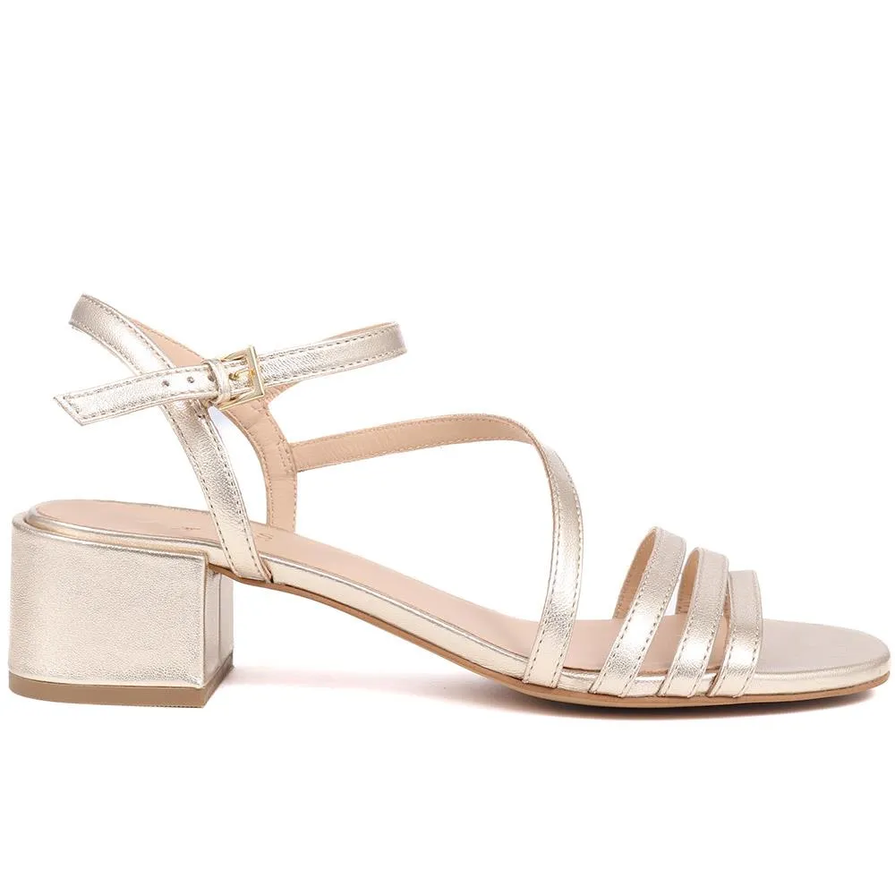 Block Heeled Leather Sandals - GINETTE2 / 325 061