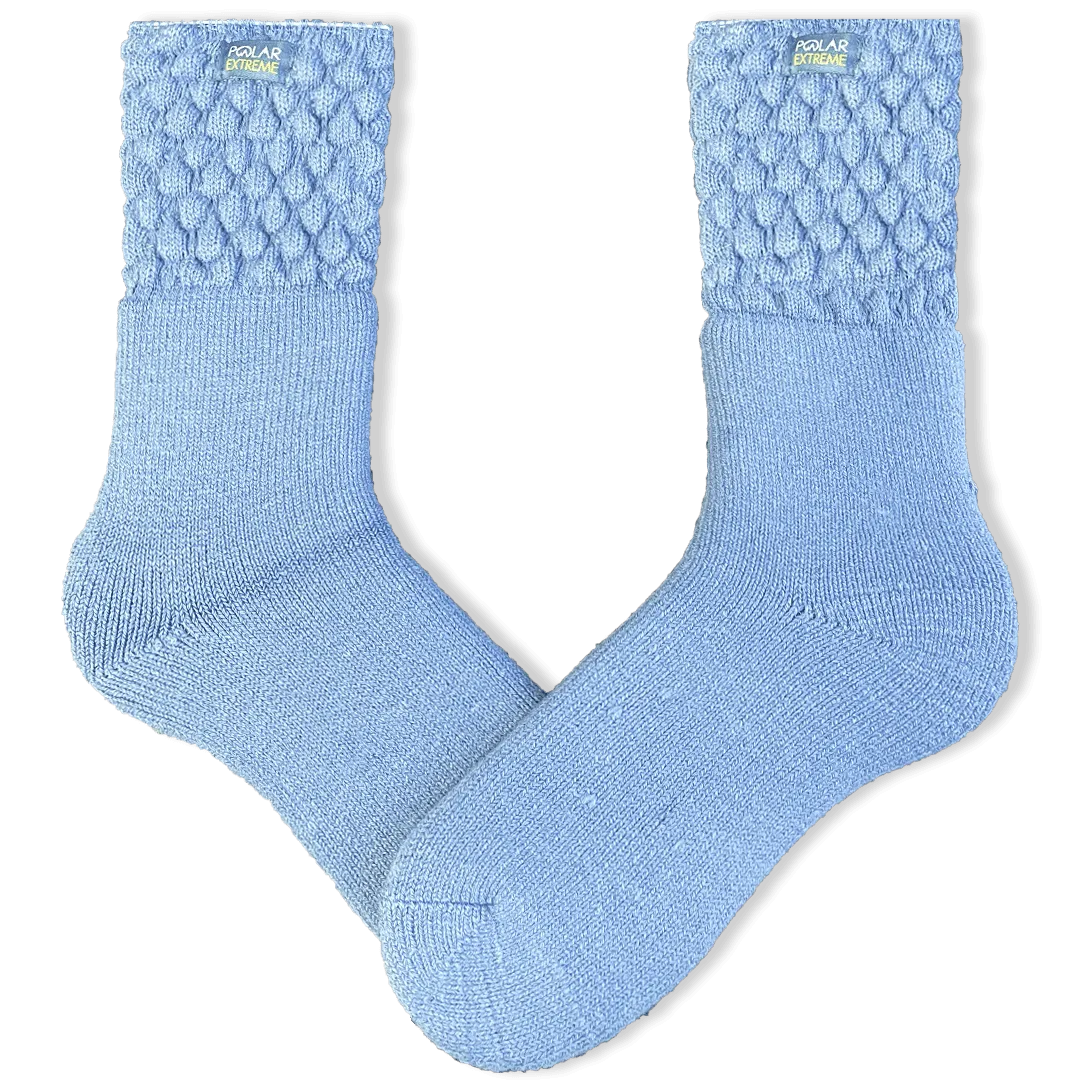 Blue Women's Thermal Socks with Textured Top