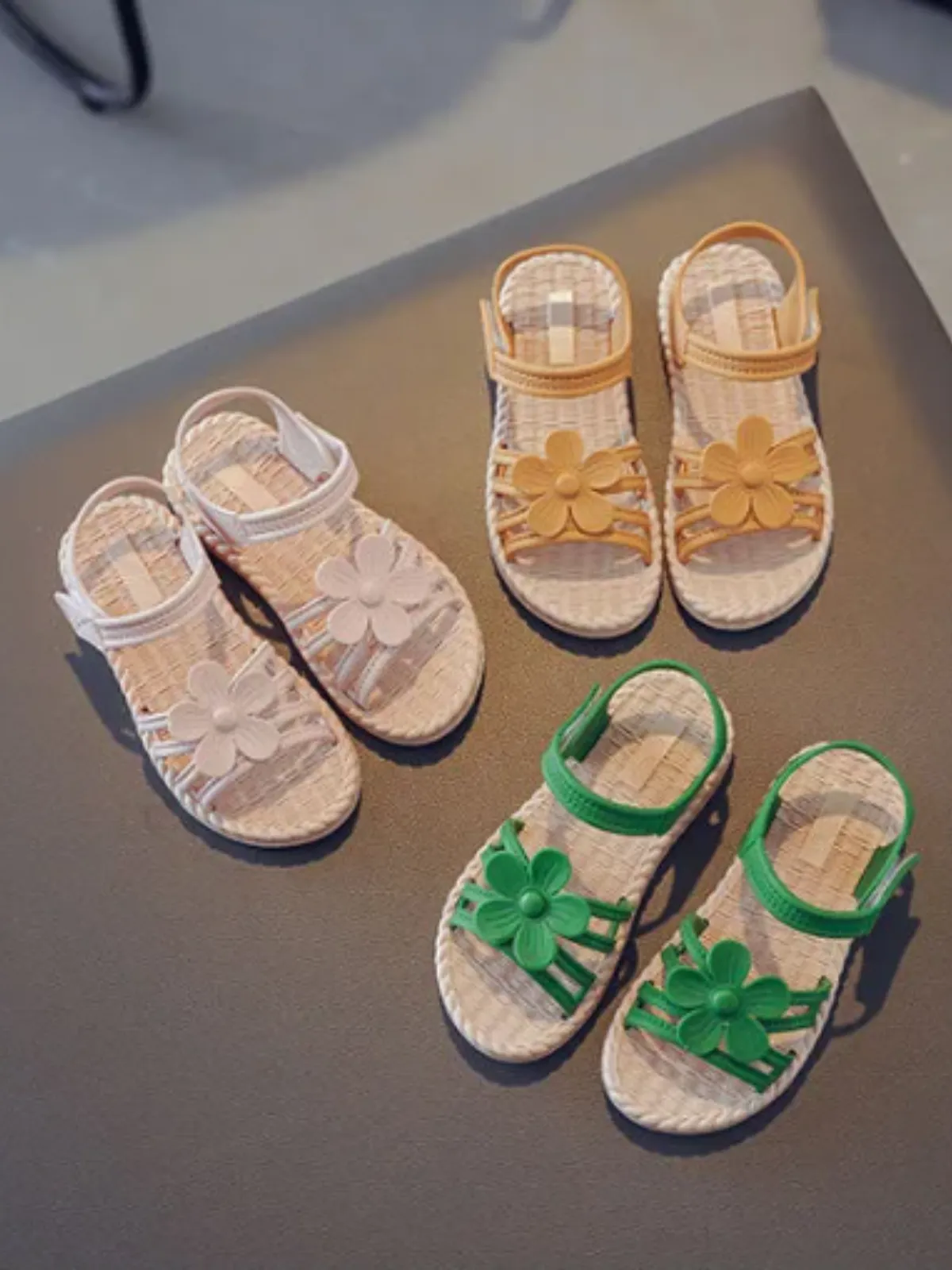 Charming Girls' Summer Sandals with Flower Accents By Liv and Mia