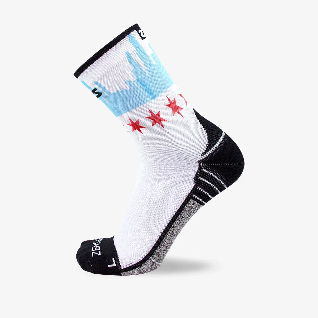 Chicago Flag Skyline Socks (Mini-Crew)