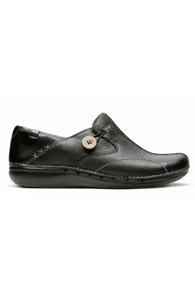 Clarks Un Loop Black leather