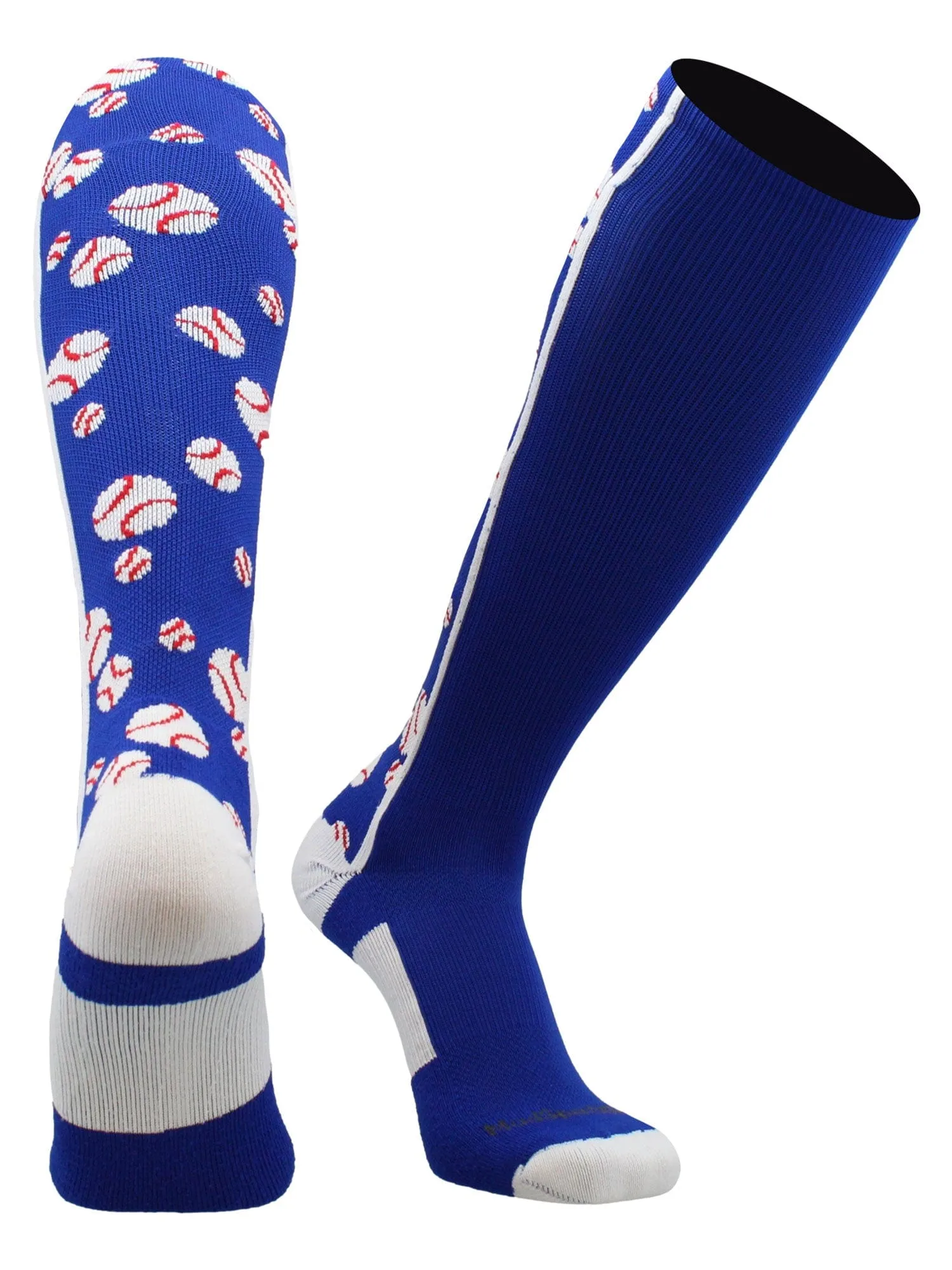 Crazy Baseball Socks with Baseballs over the calf