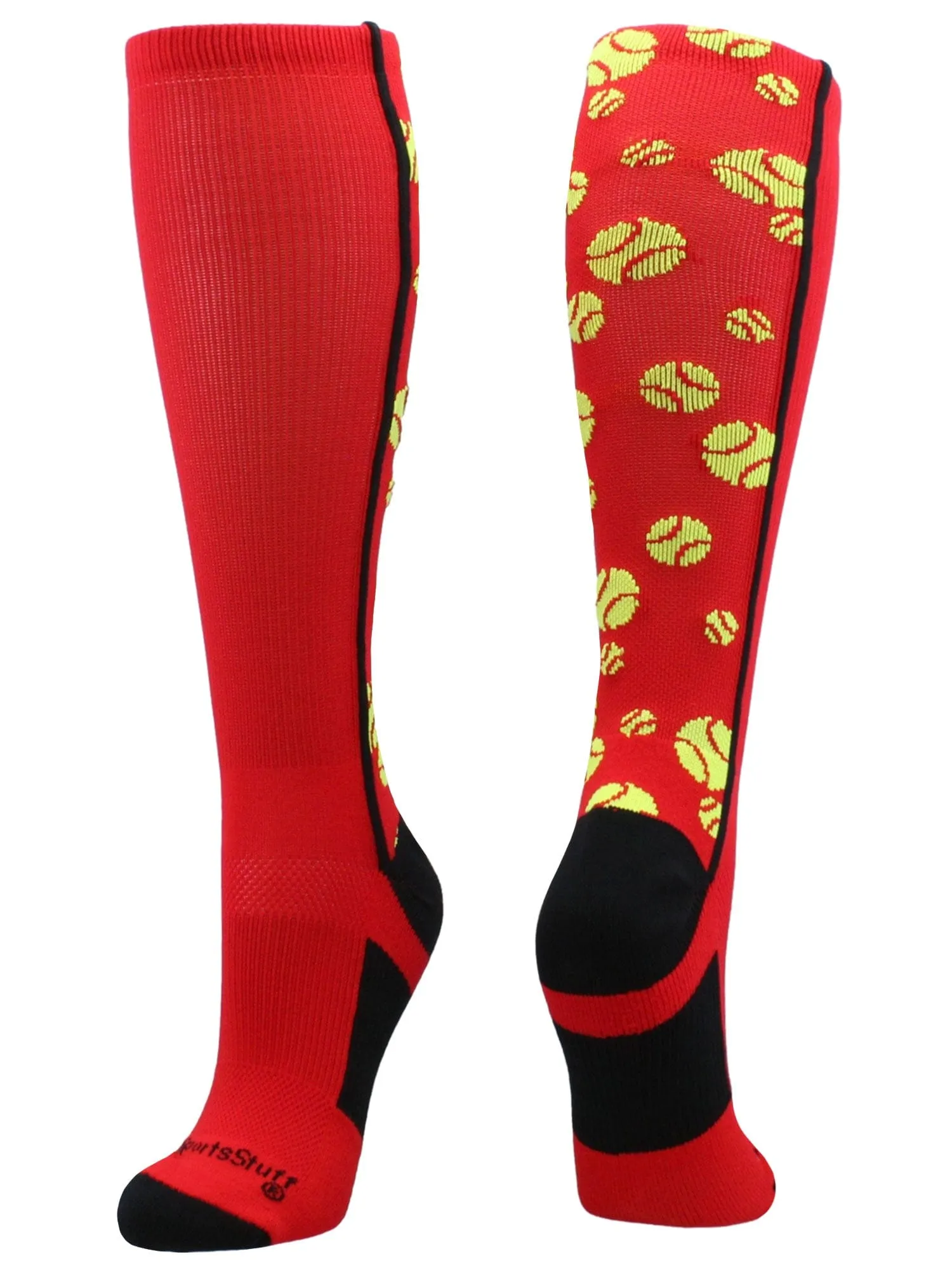 Crazy Softball Socks with Softballs over the calf (multiple colors)