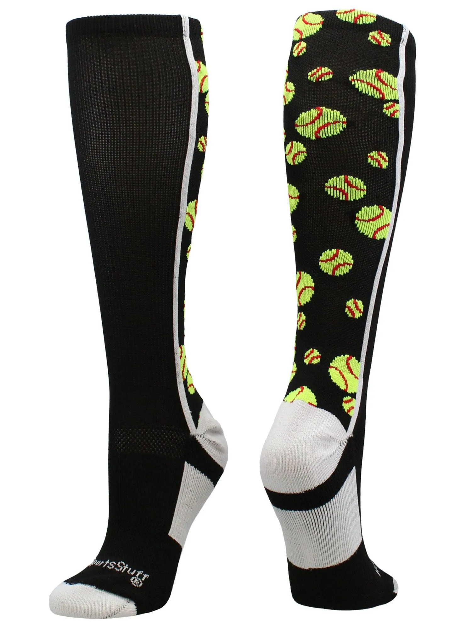 Crazy Softball Socks with Softballs over the calf (multiple colors)