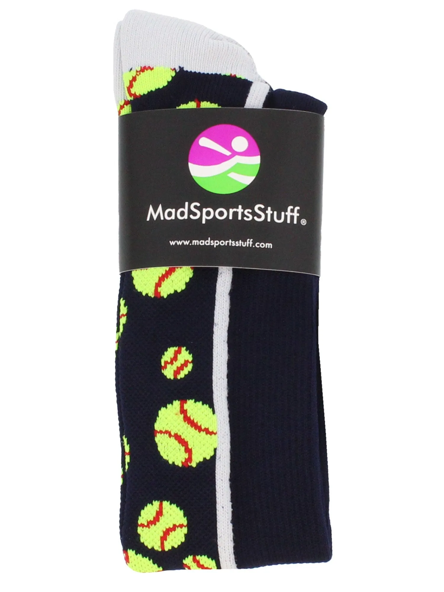 Crazy Softball Socks with Softballs over the calf (multiple colors)