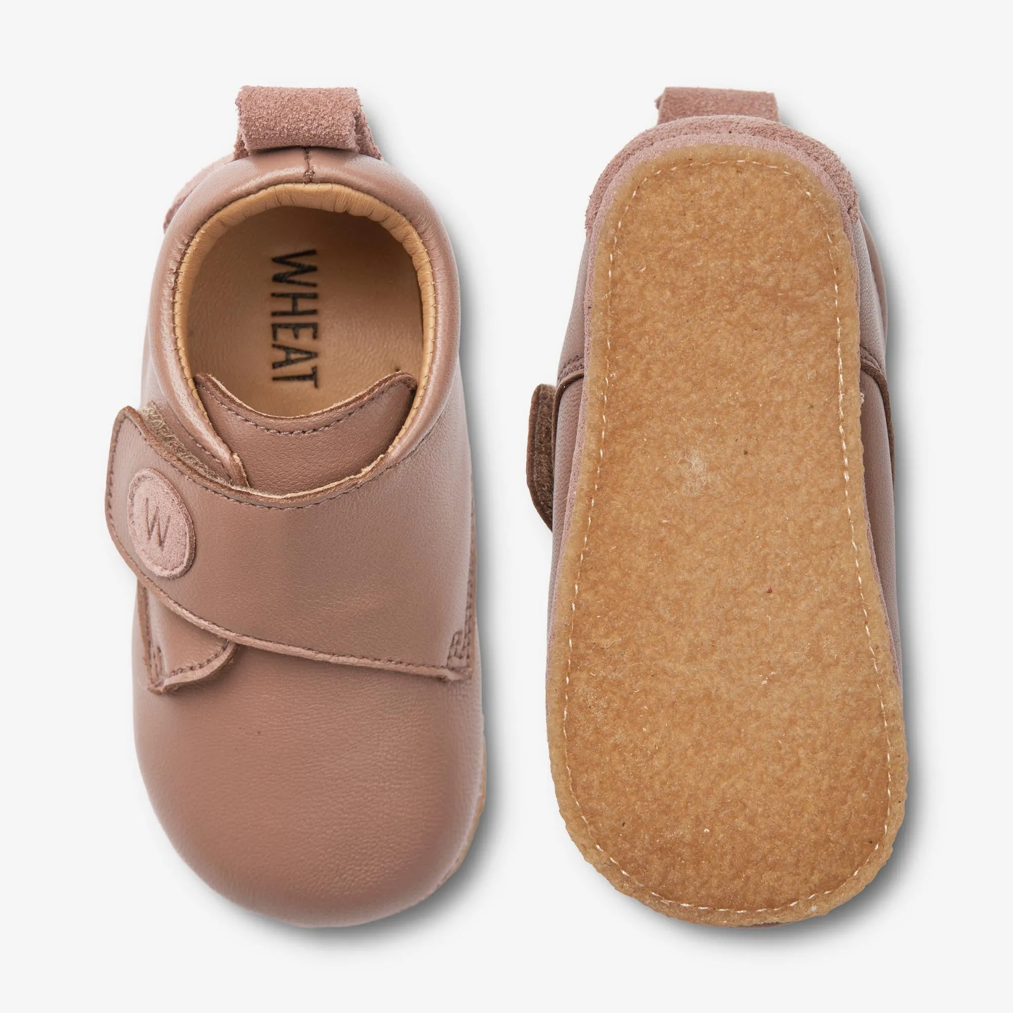 Dakota Leather Indoor Shoe | Baby - dusty rouge