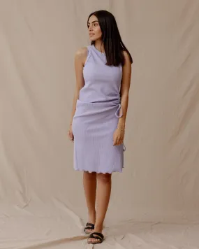 Drawstring Fitted Dress Lilac