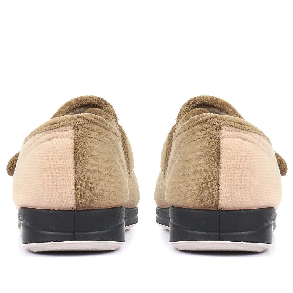 Extra Wide Fit Touch Fasten Slippers - ANA / 320 260