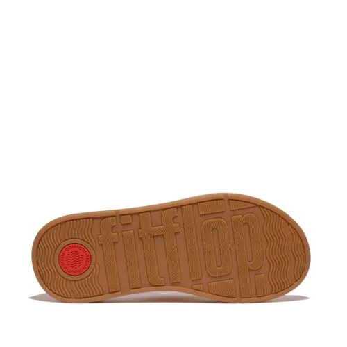 FitFlop F-Mode Leather Twist Cork Sandals - Platino