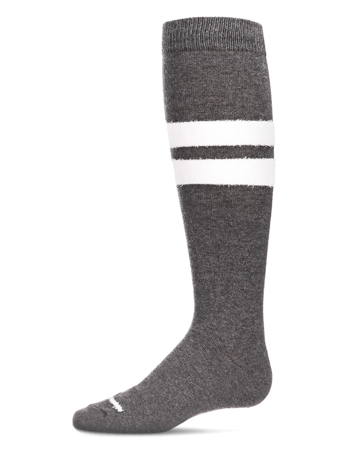 Fuzzy Stripe Cotton Blend Knee High Socks