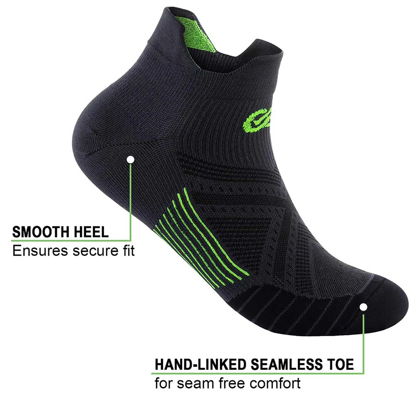 GECKOMAN x PAPLUS Ankle Compression Running Sock 2-Pairs