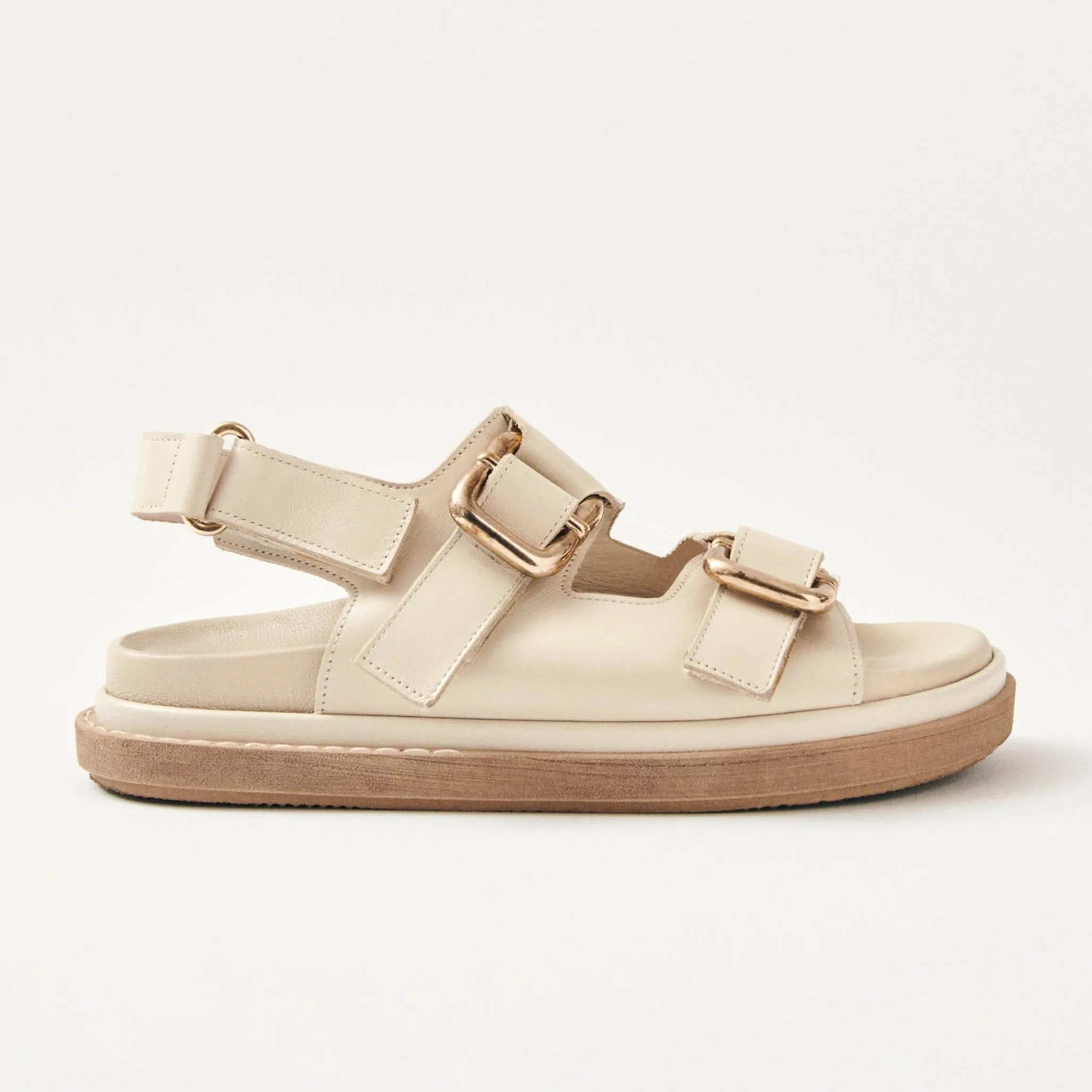 Harper Cream Leather Sandals