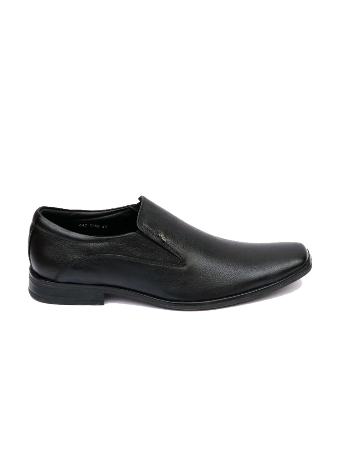 Hitz Men's Black Leather Slip-On Formal Shoes