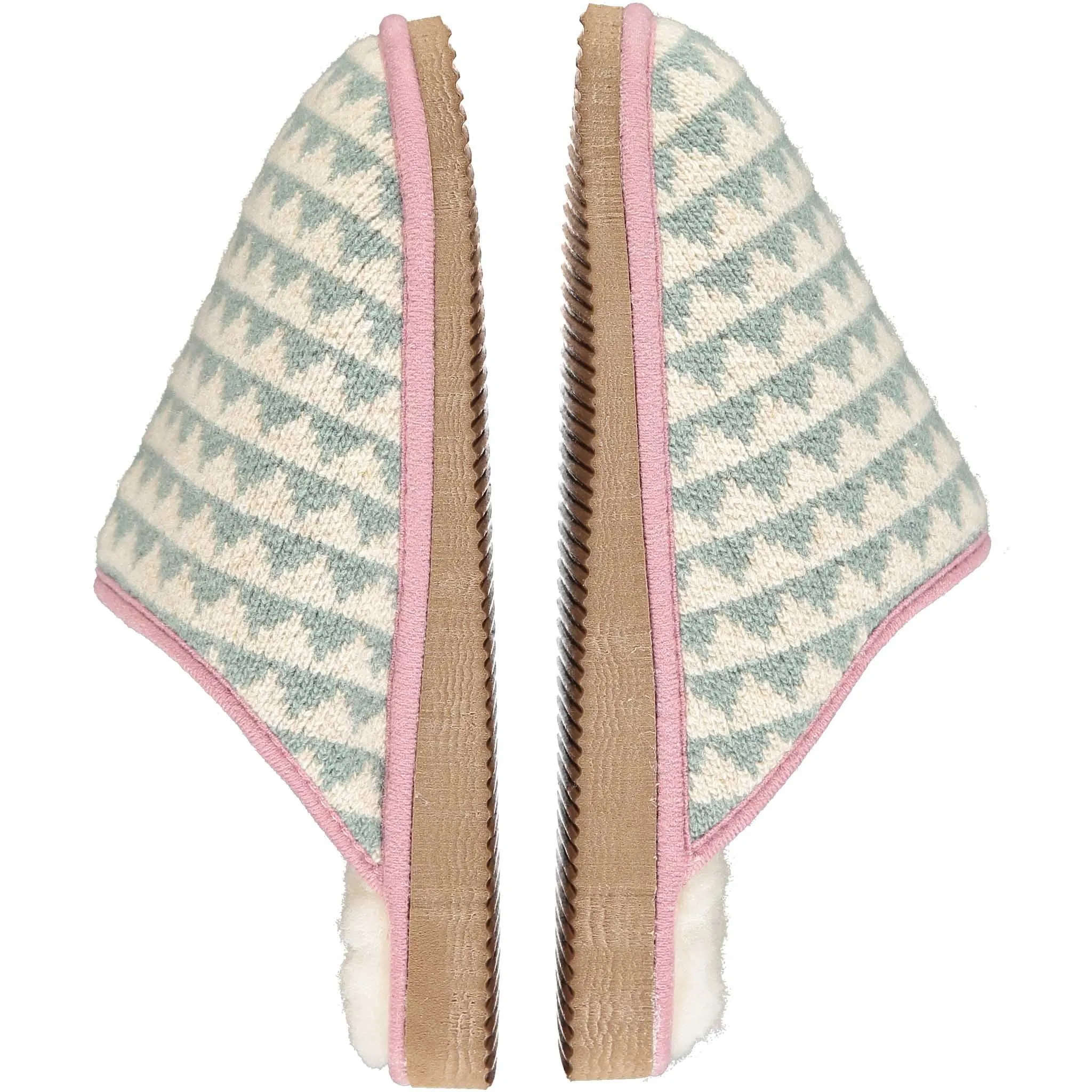 Jade Triangle Lambswool & Sheepskin Slippers - LARGE ONLY