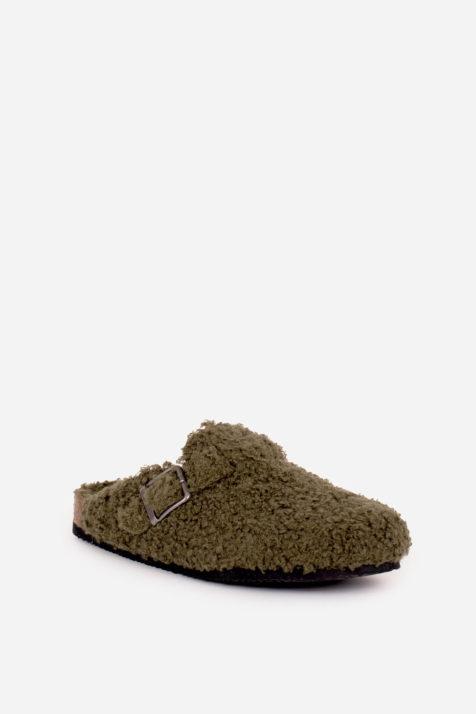 Khaki Buckle Strap Slipper