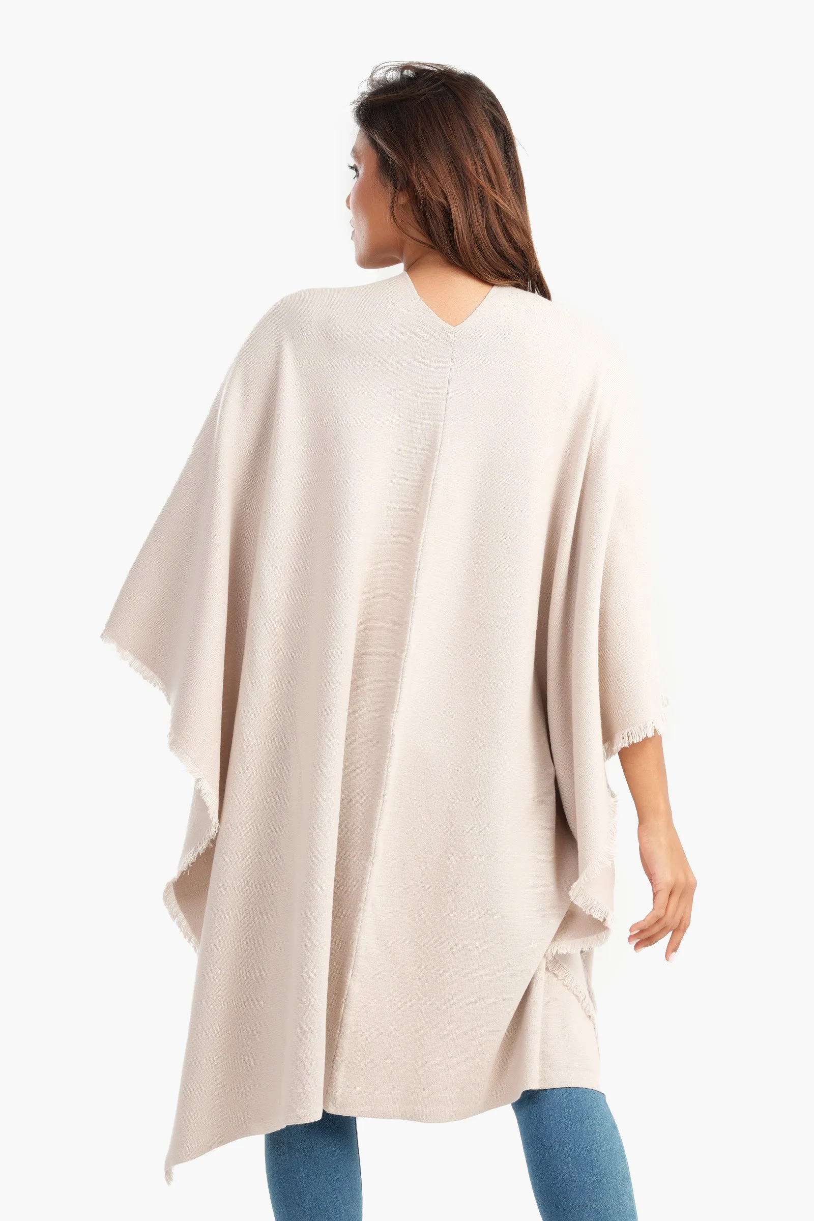 Loose Fit Solid Pattern Poncho