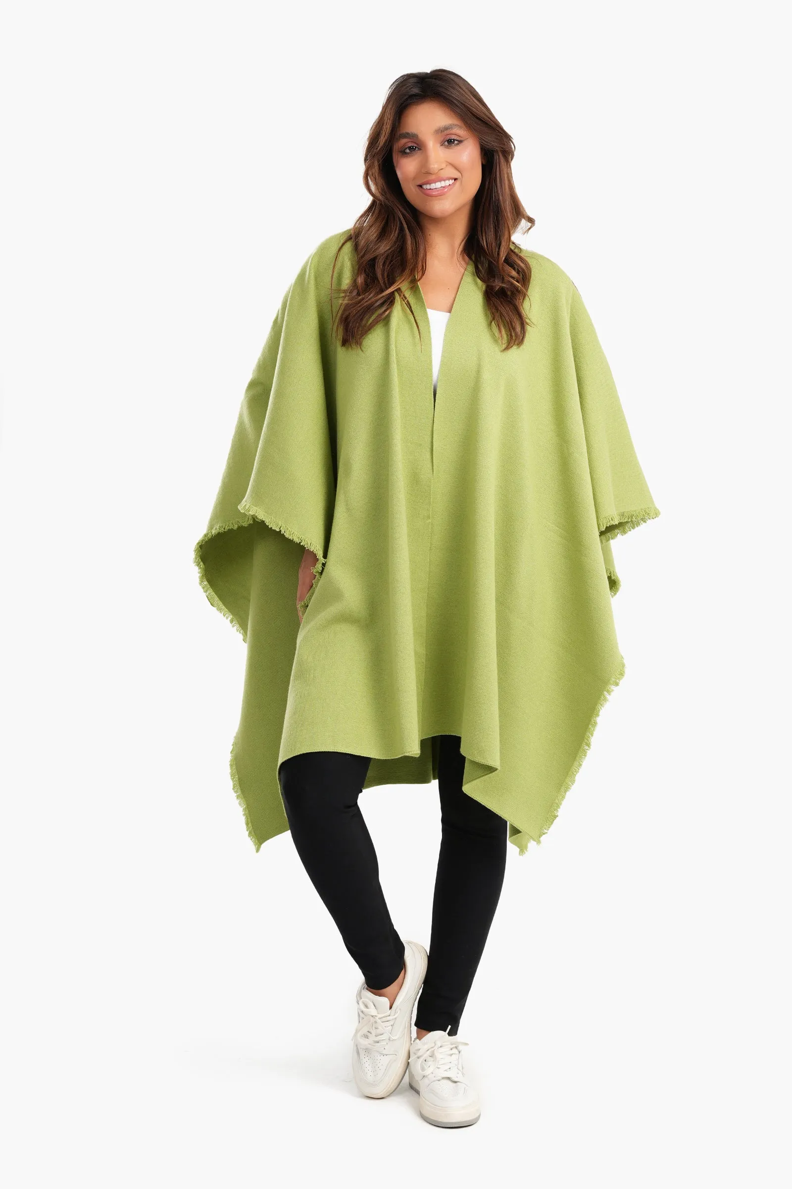 Loose Fit Solid Pattern Poncho