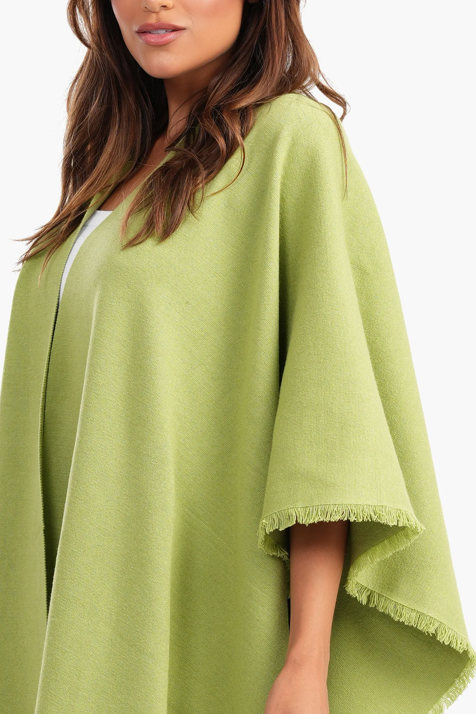 Loose Fit Solid Pattern Poncho