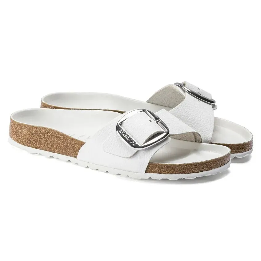 Madrid Big Buckle Narrow - White Leather