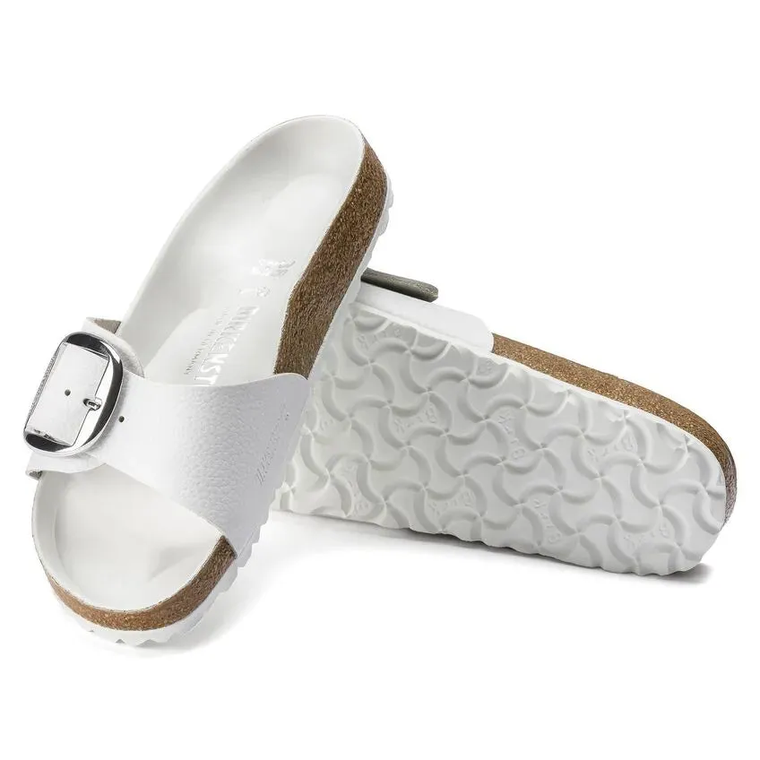 Madrid Big Buckle Narrow - White Leather