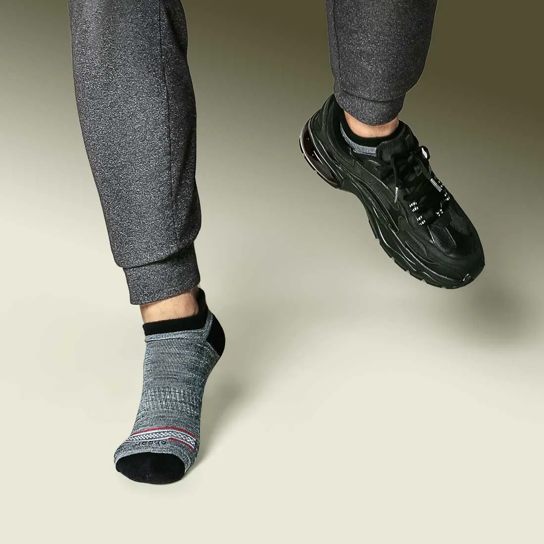 Merino Wool No Show Blister Tab | DARK GRAY