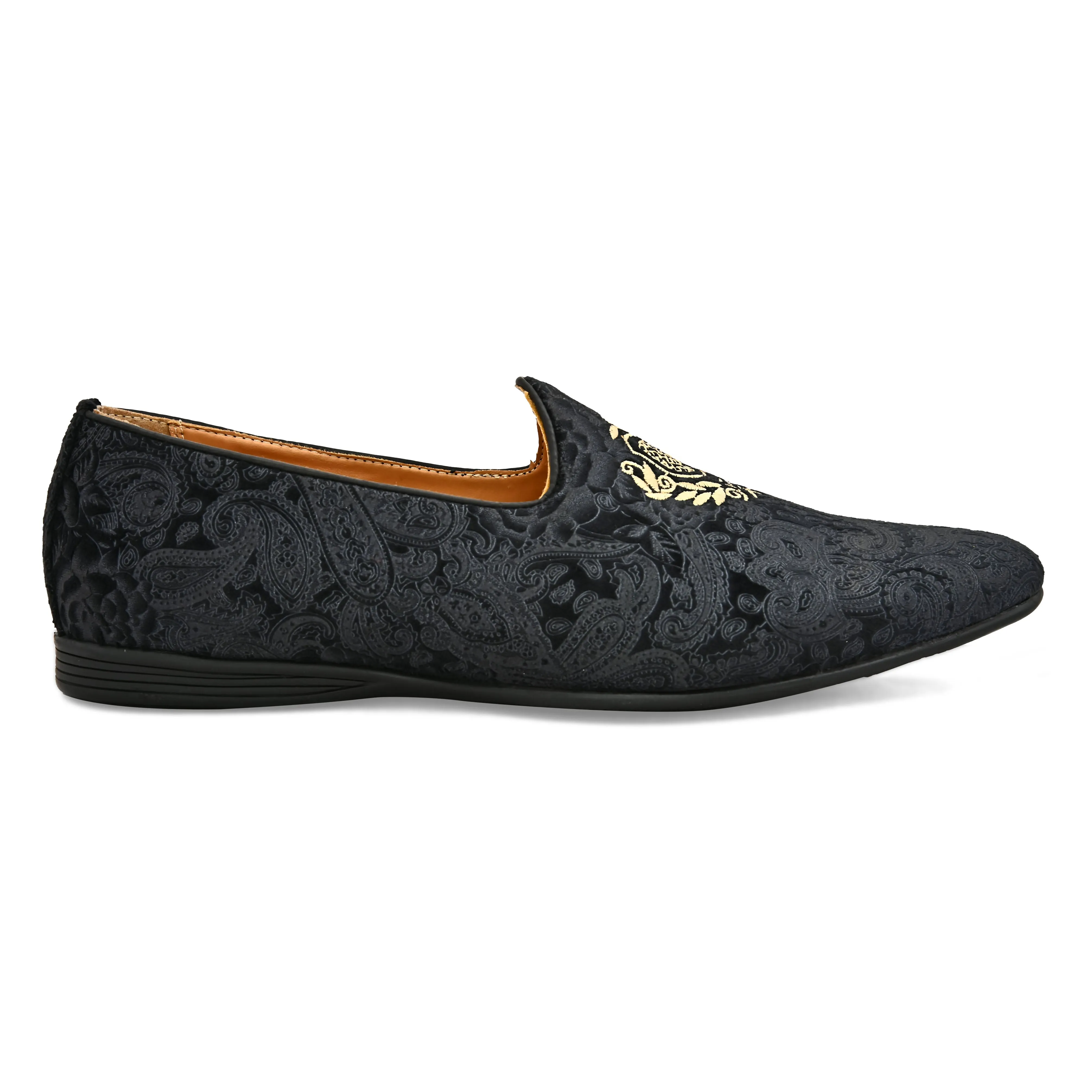 Mistry Black Embrodered Slip-Ons