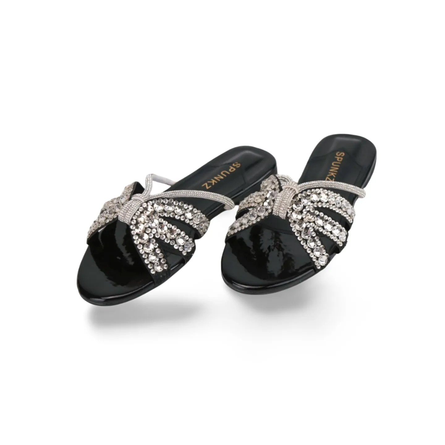 Rhinestone Strap Flat Sandals - Stylish and Comfortable for Any Occasion