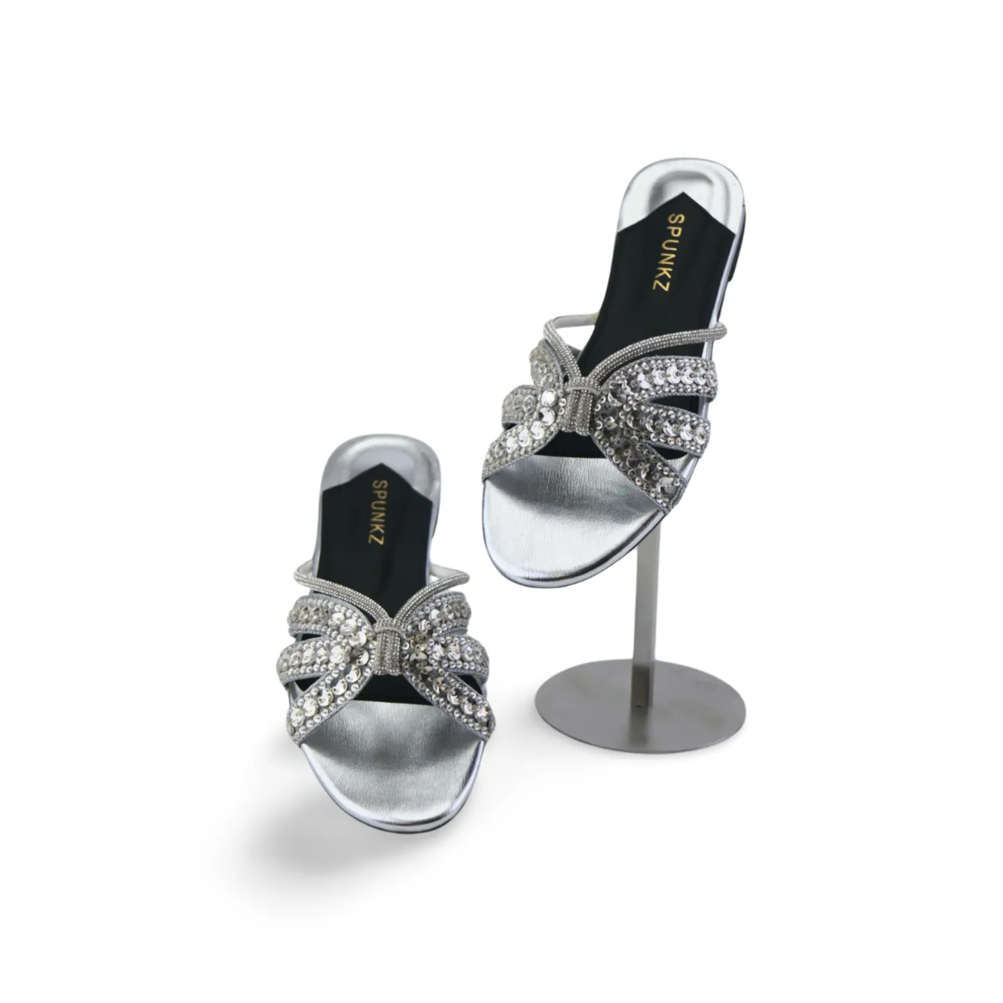 Rhinestone Strap Flat Sandals - Stylish and Comfortable for Any Occasion