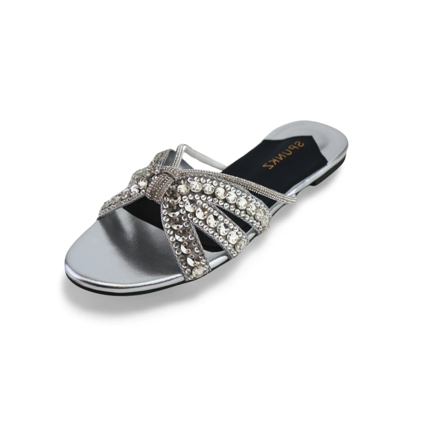 Rhinestone Strap Flat Sandals - Stylish and Comfortable for Any Occasion