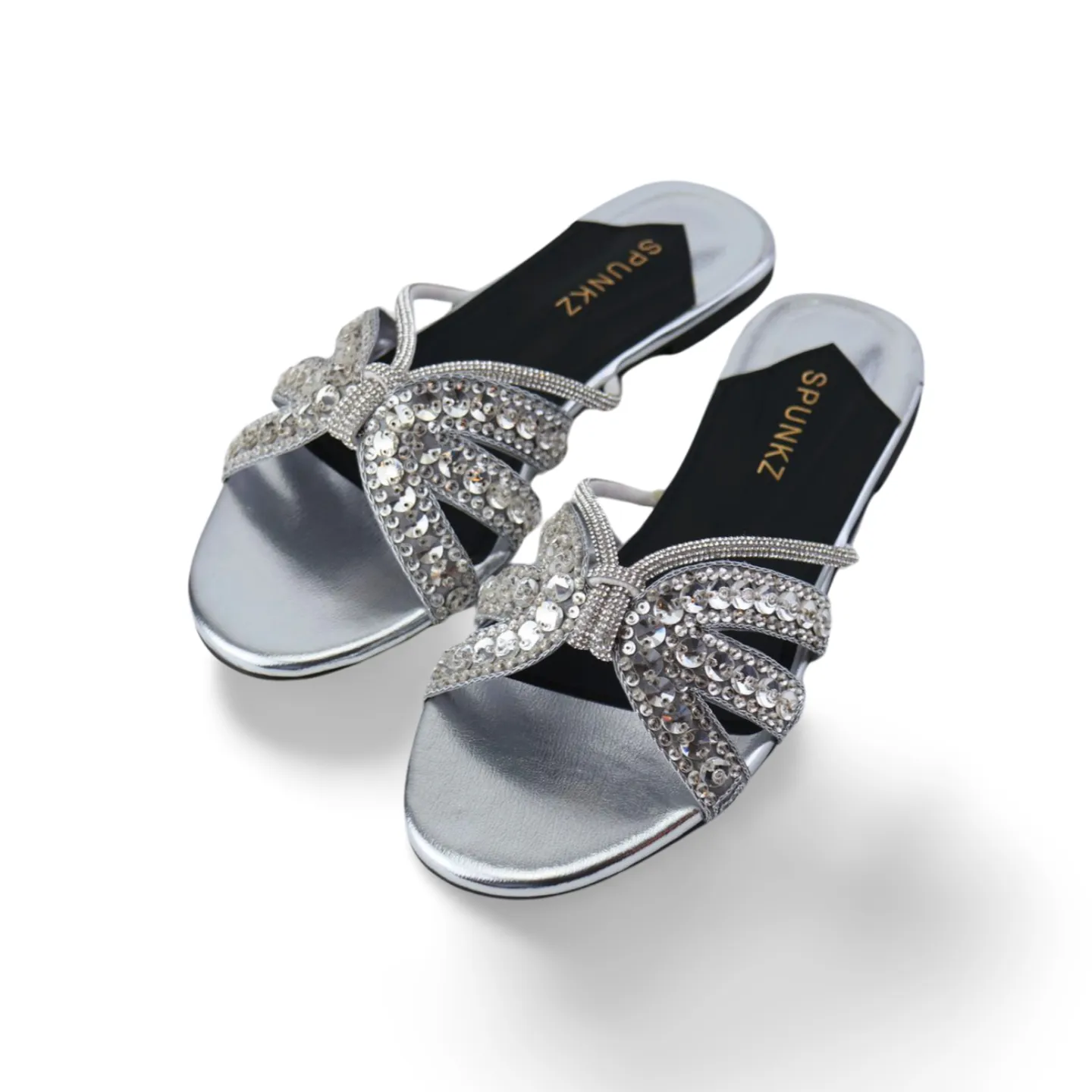 Rhinestone Strap Flat Sandals - Stylish and Comfortable for Any Occasion