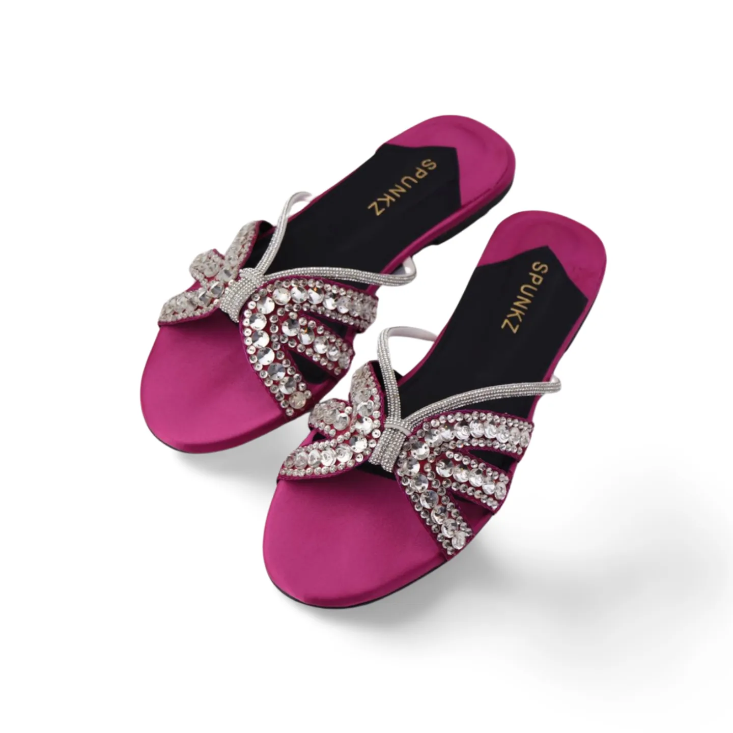 Rhinestone Strap Flat Sandals - Stylish and Comfortable for Any Occasion