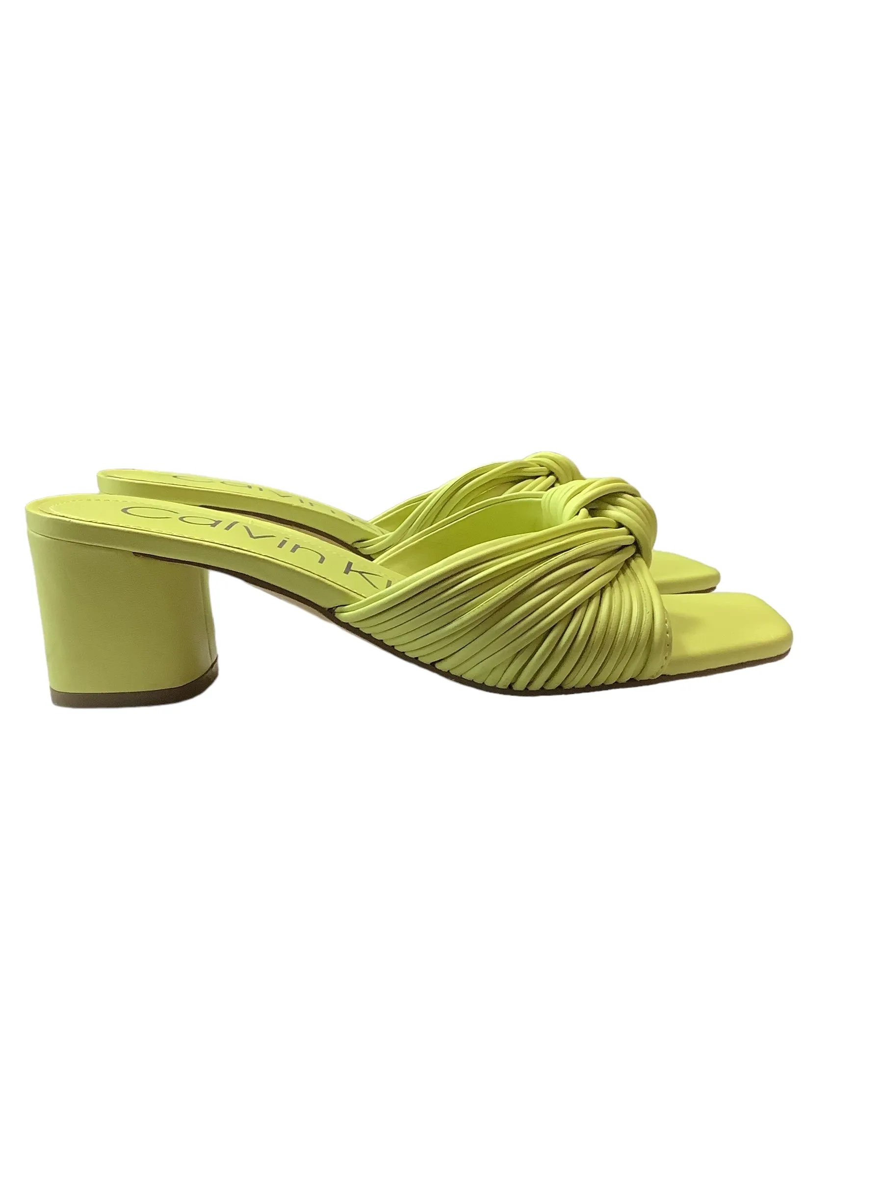 Sandals Flats By Calvin Klein In Green, Size: 8