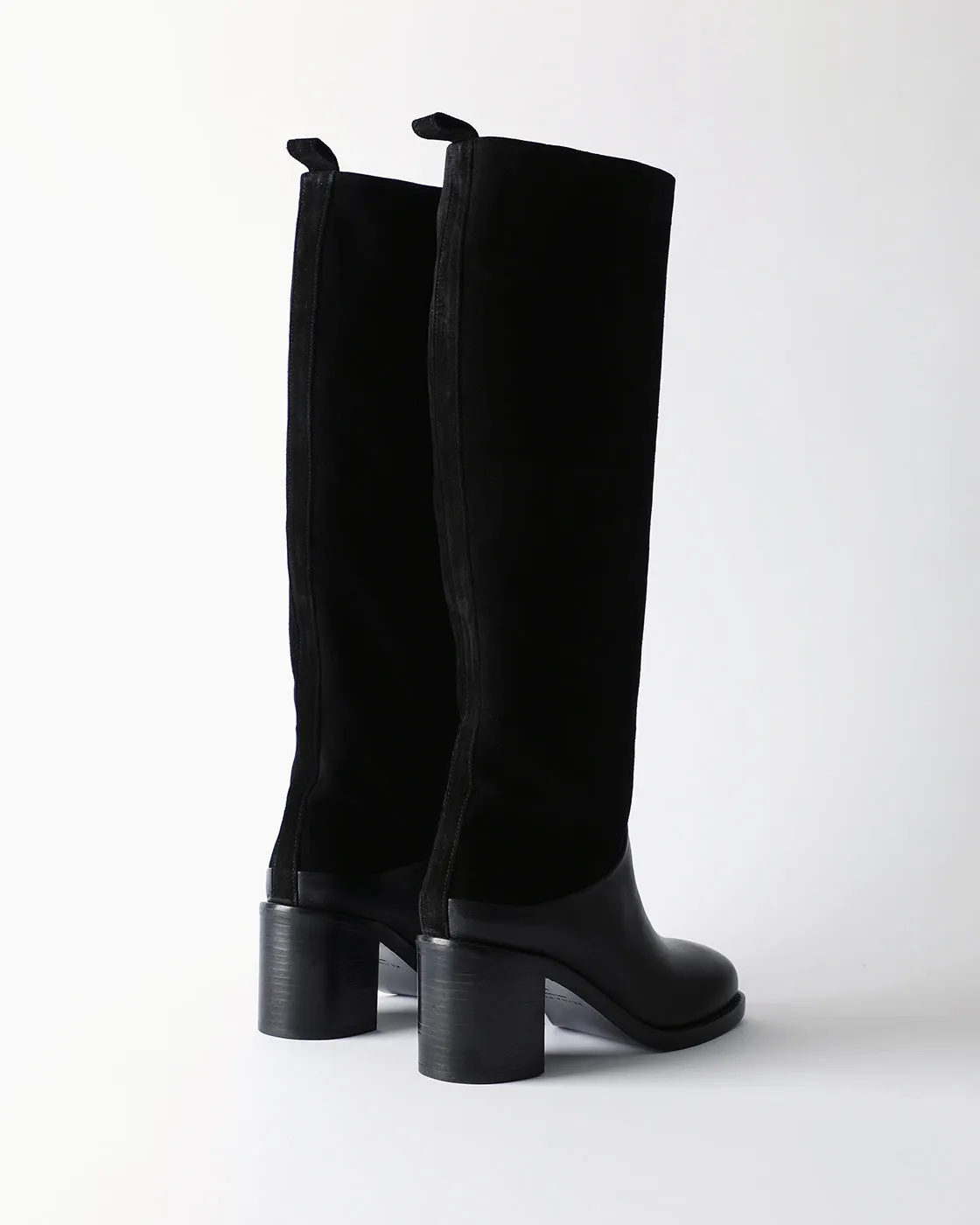 Shania Boots Suede and Leather Black