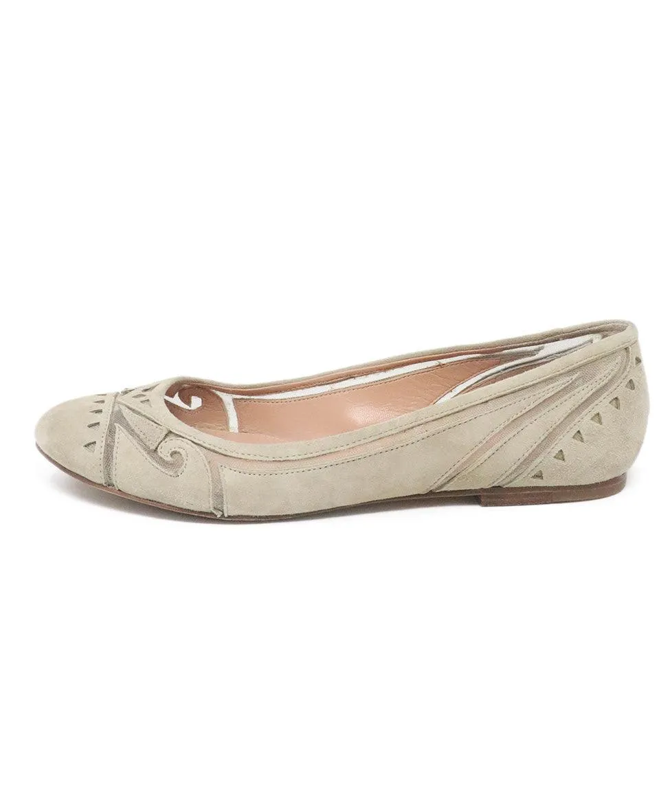 Sigerson Morrison Beige Suede Flats sz 8