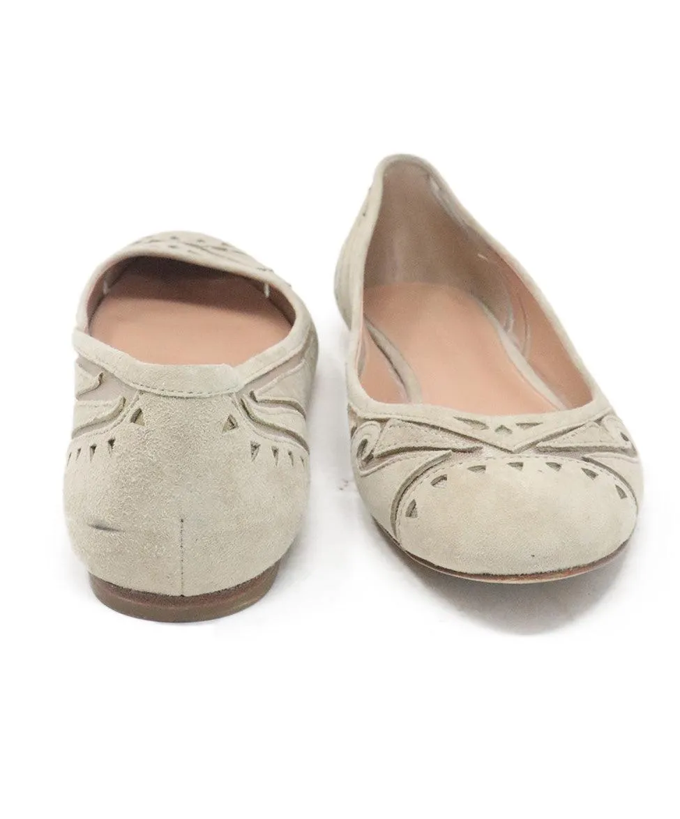 Sigerson Morrison Beige Suede Flats sz 8