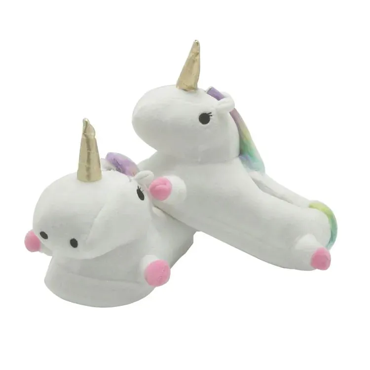 Unicorn Plush Slippers with LED Light