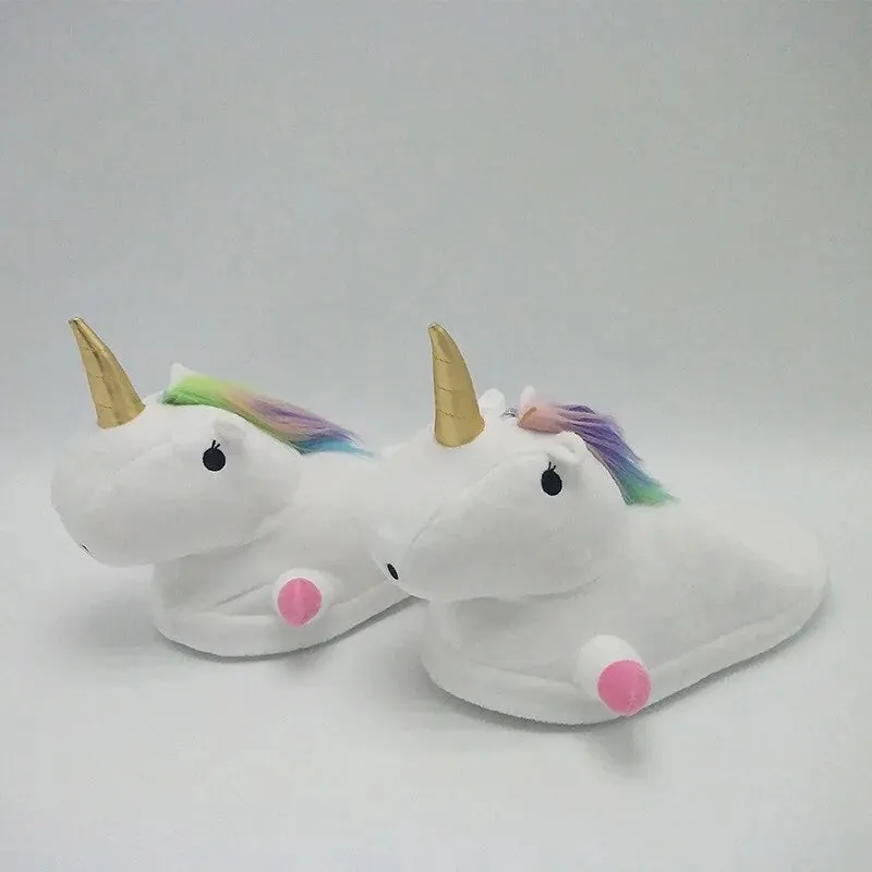 Unicorn Plush Slippers with LED Light