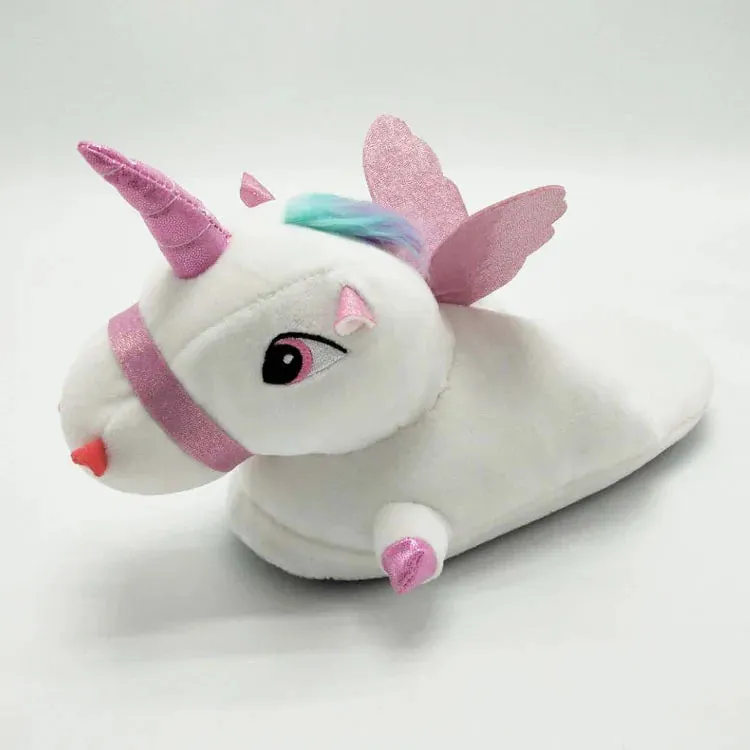 Unicorn Plush Slippers with LED Light