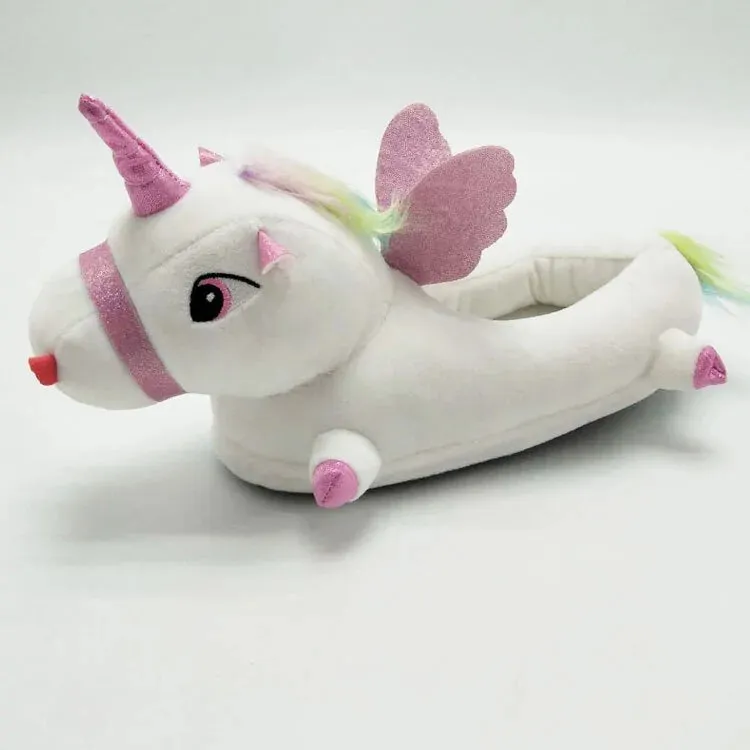 Unicorn Plush Slippers with LED Light