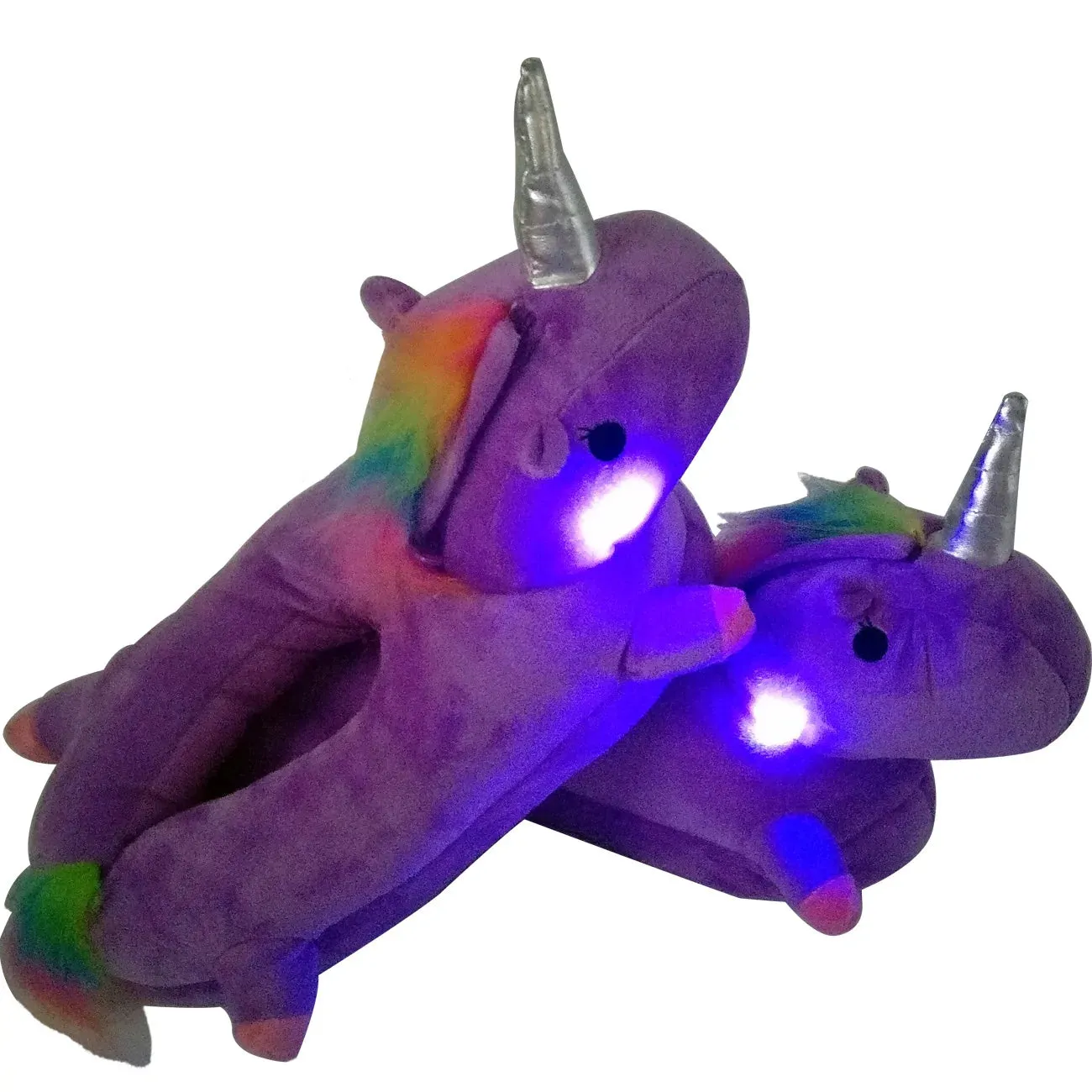 Unicorn Plush Slippers with LED Light