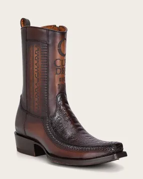 Urban brown ostrich leg boot