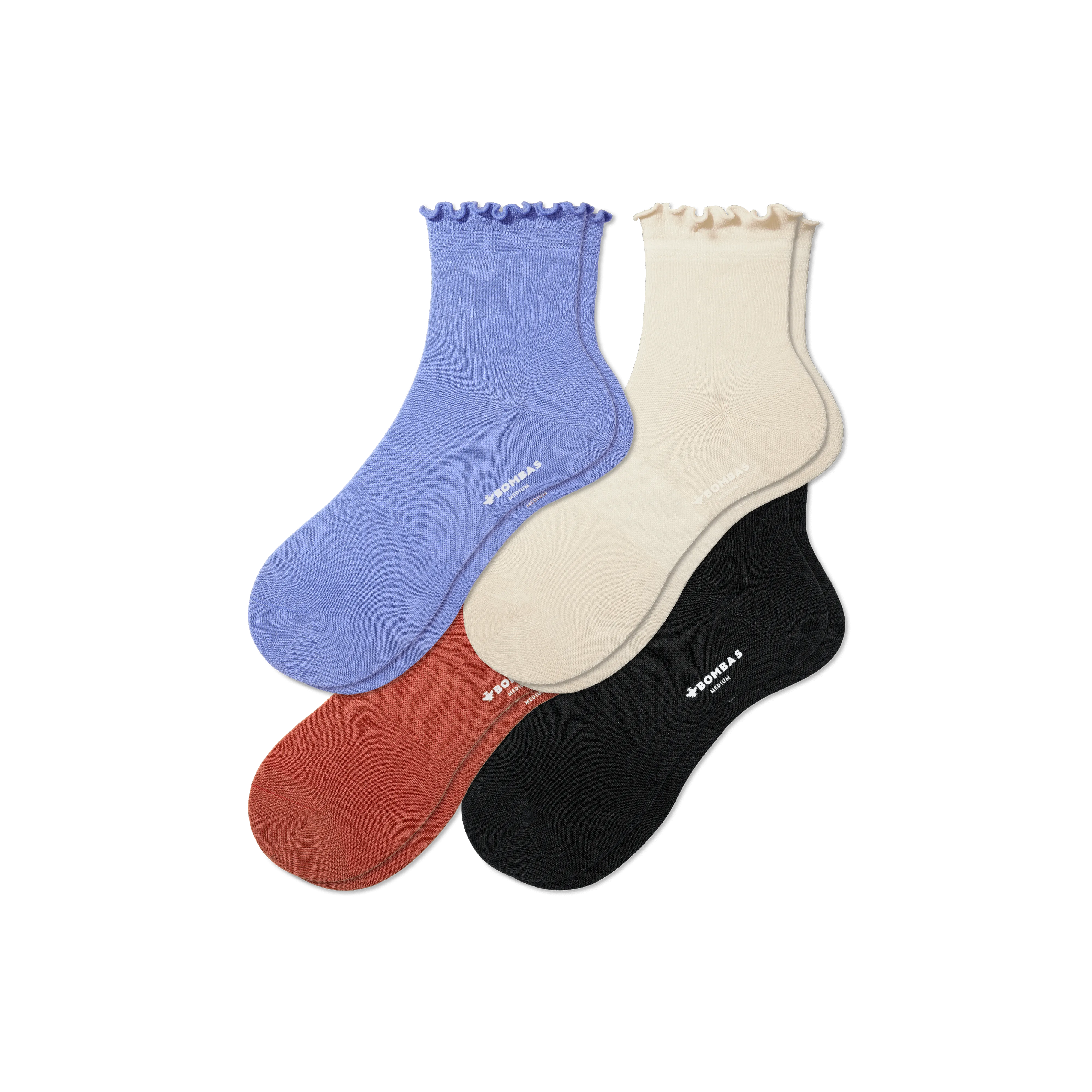 Women's Lightweight Frill Quarter Sock 4-Pack